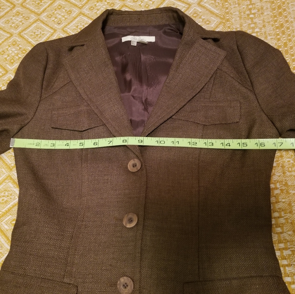Zara Basic womens tweed brown blazer size 4 - Picture 9 of 11